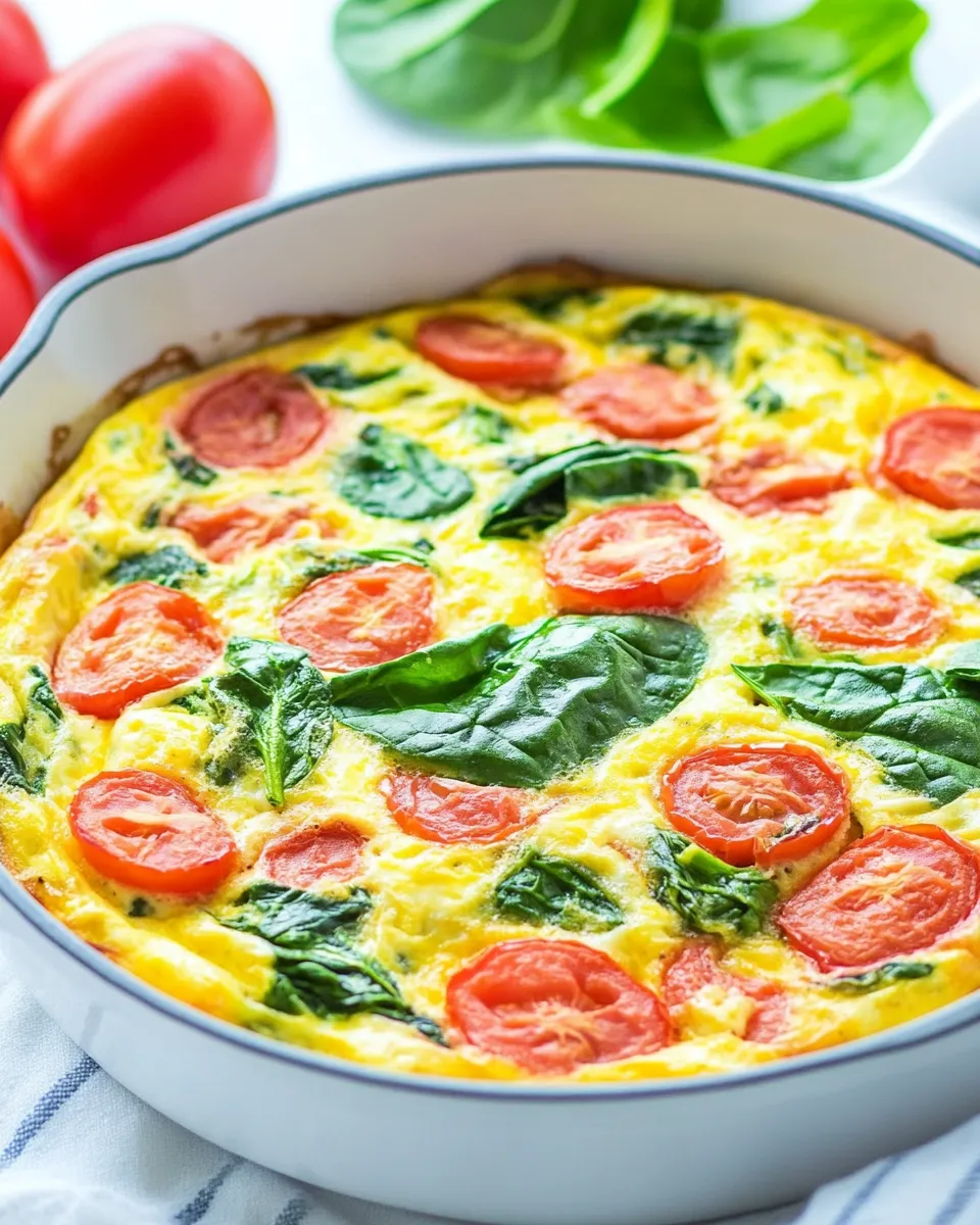 Delicious Easy Spinach and Tomato Frittata recipe photo