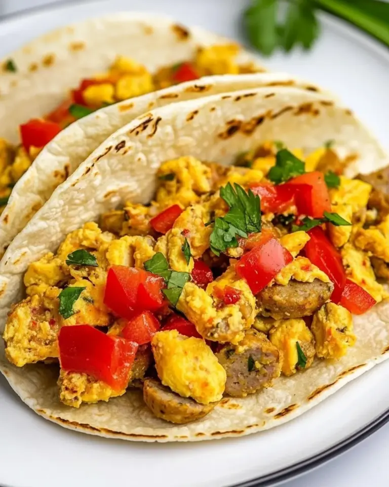 Homemade Egg and Turkey Sausage Breakfast Tacos recipe photo