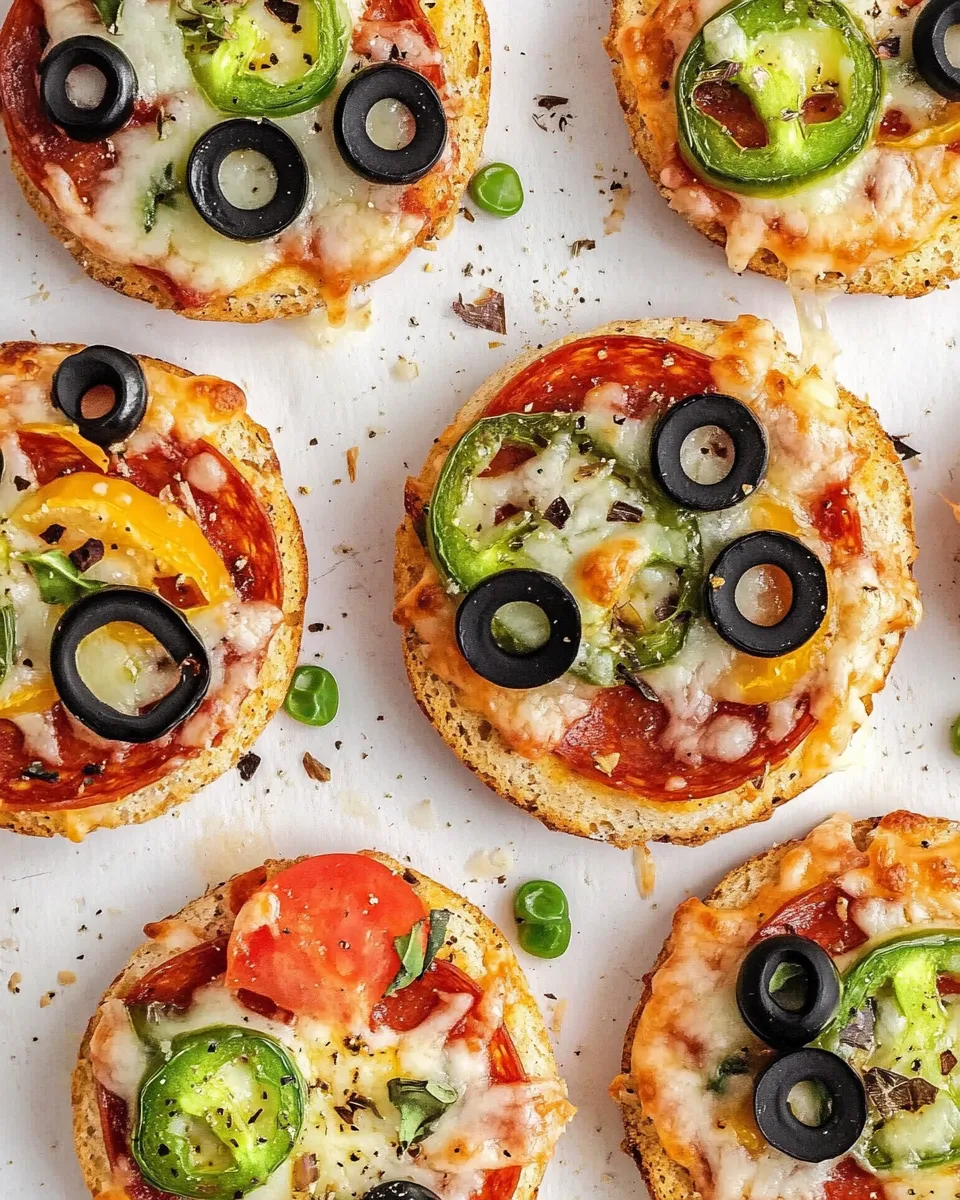 Delicious English Muffin Pizza food shot