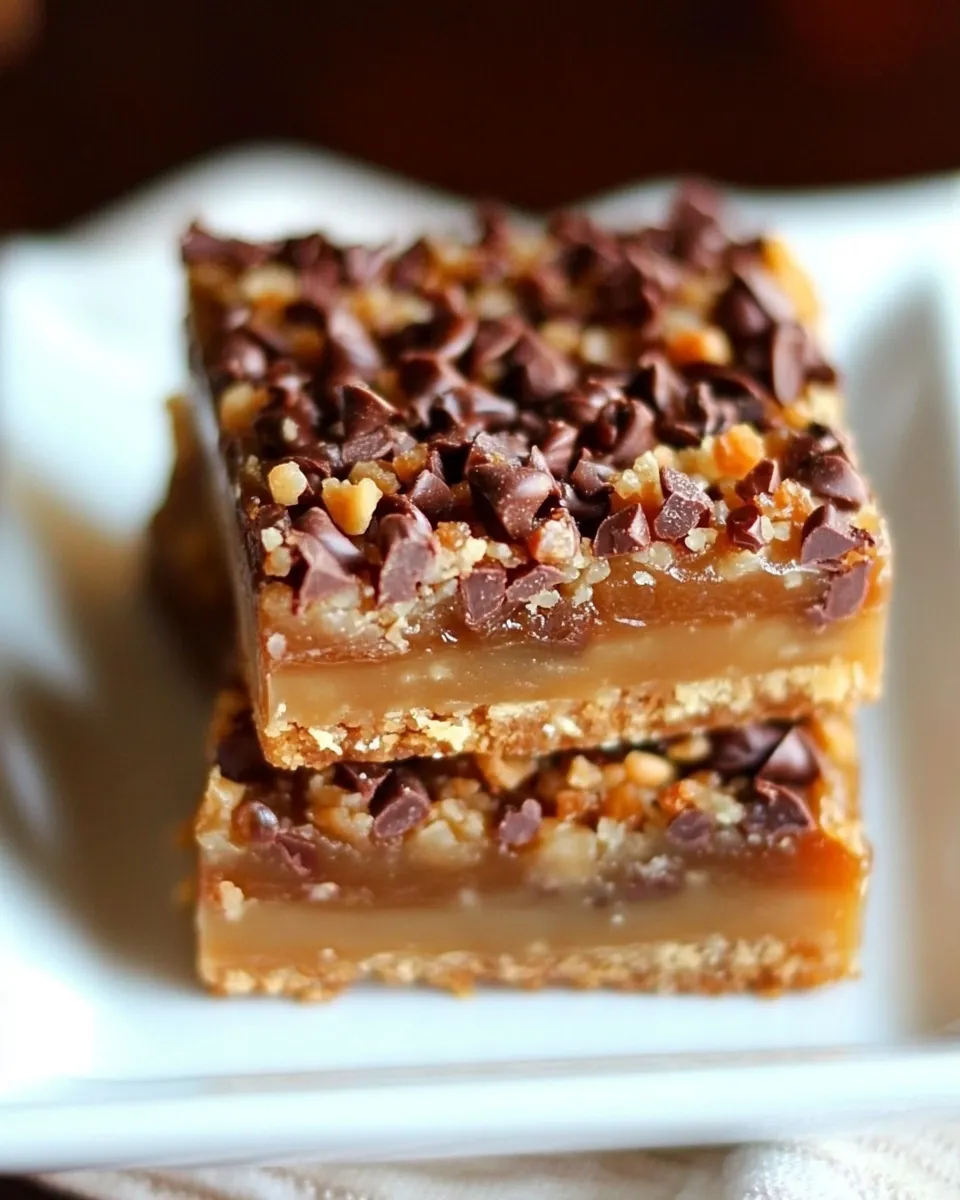 Delicious English Toffee Bars food shot