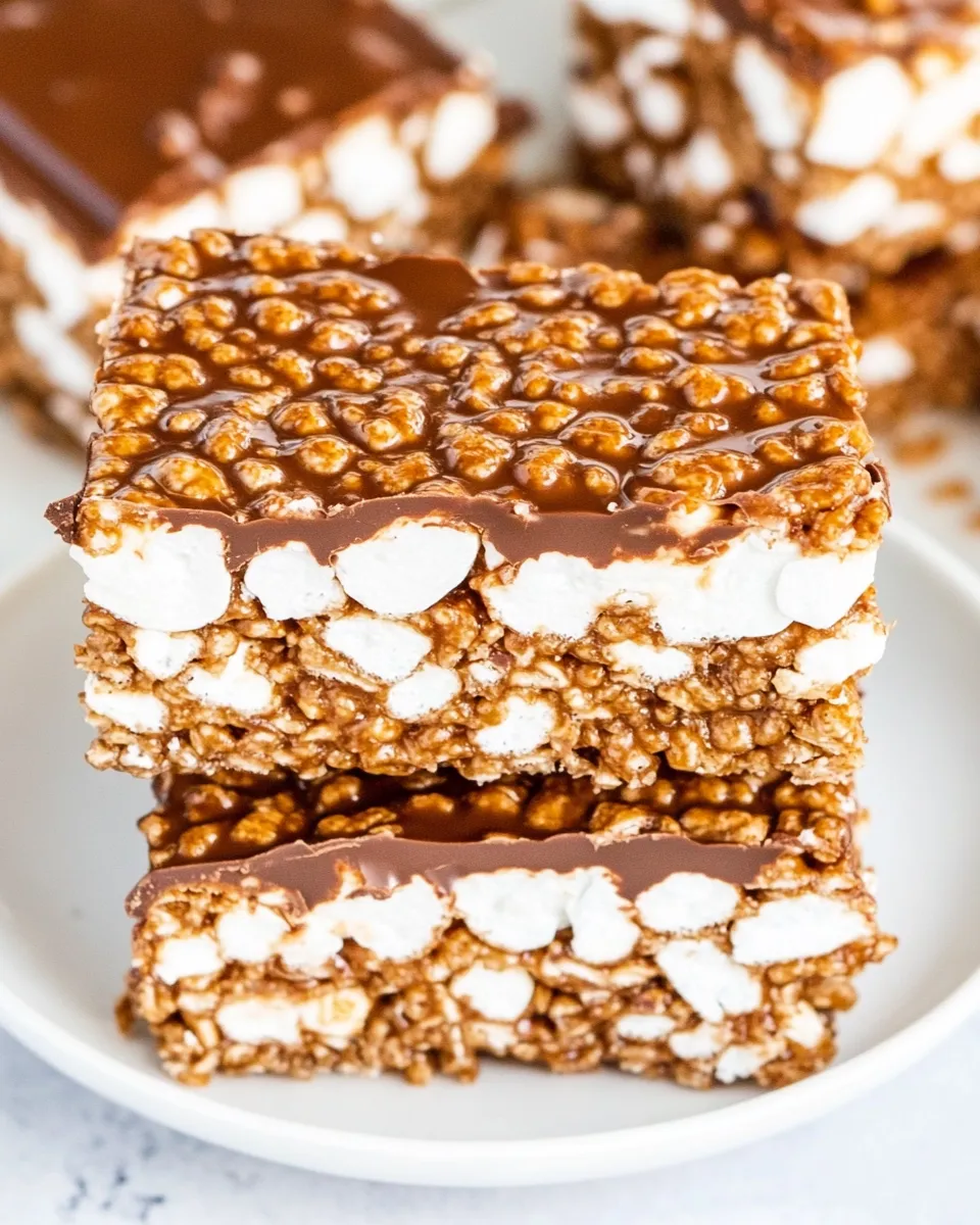 Classic Extra-Marshmallow Chocolate Peanut Butter Rice Krispies Bars image
