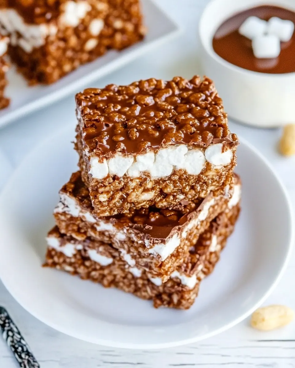 Easy Extra-Marshmallow Chocolate Peanut Butter Rice Krispies Bars recipe photo