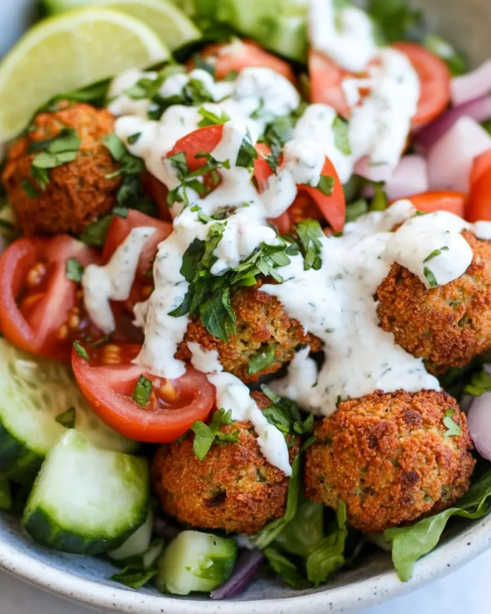 Easy Falafel Salad Bowls food shot