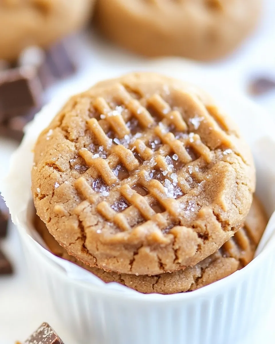 Homemade Flourless Toffee Peanut Butter Cookies photo