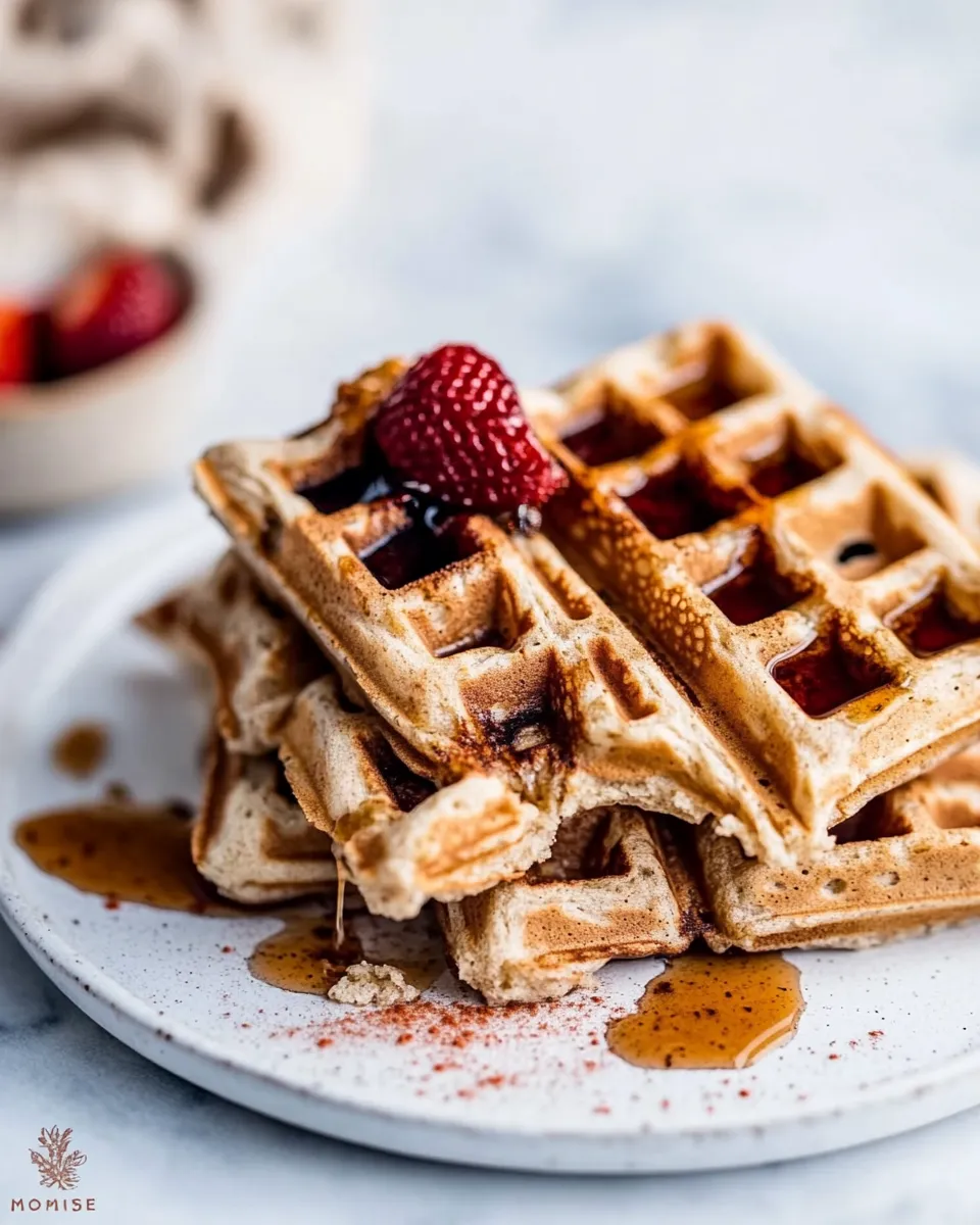 Quick Freezer Friendly Whole Grain Waffles. food shot