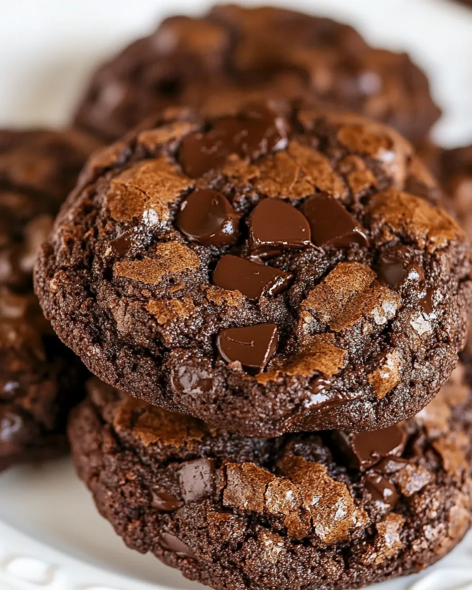 Easy Fudgy Brownie Cookies food shot