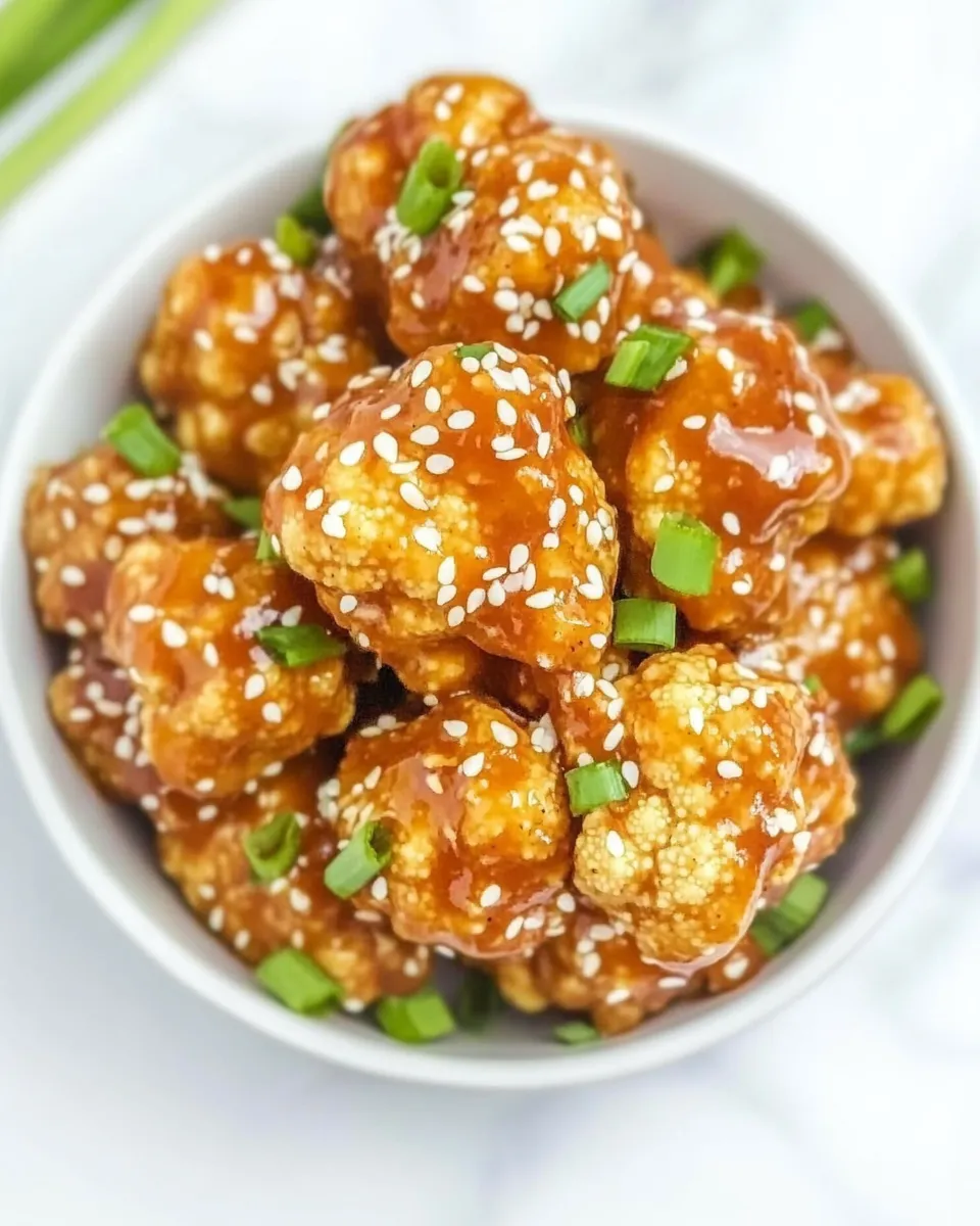 Easy General Tsos Cauliflower food shot