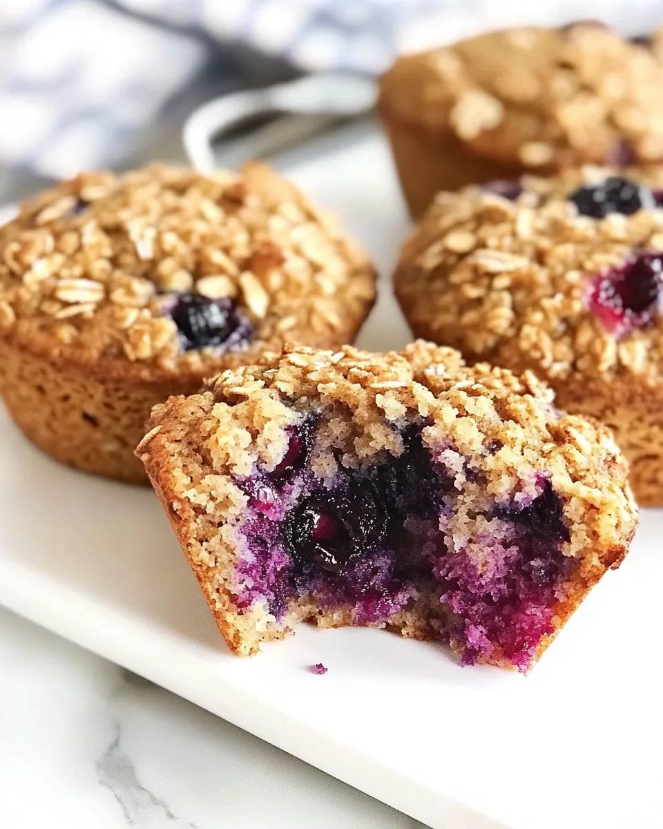 Easy Gluten-Free, Dairy-Free, Blueberry Oatmeal Muffins recipe photo