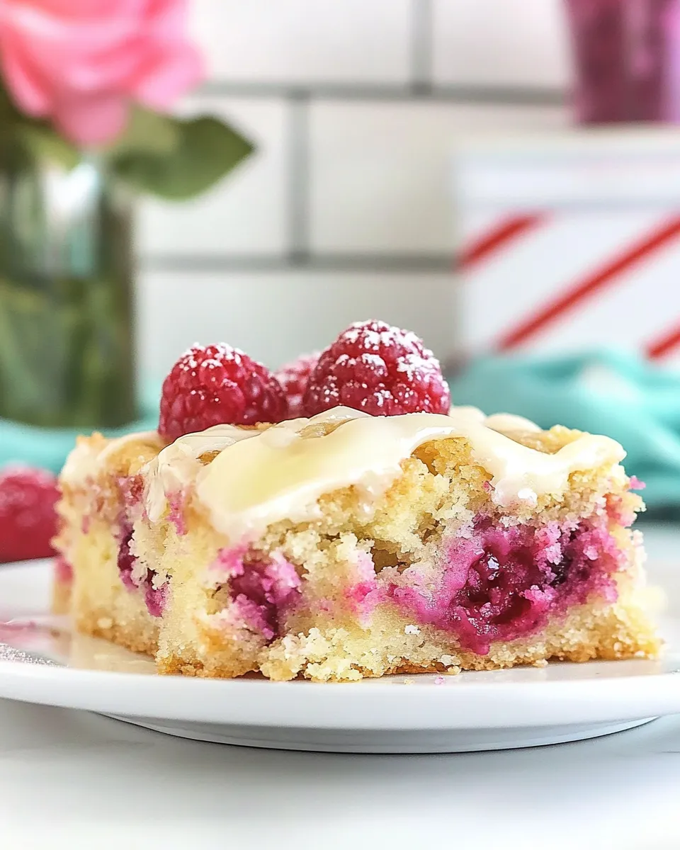 Delicious Gooey Raspberry Coffee Cake Bars recipe photo