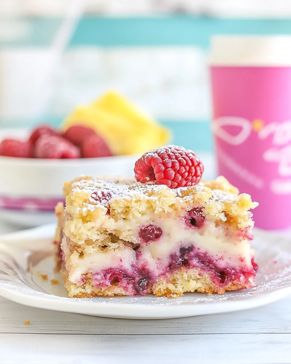 Classic Gooey Raspberry Coffee Cake Bars plate image