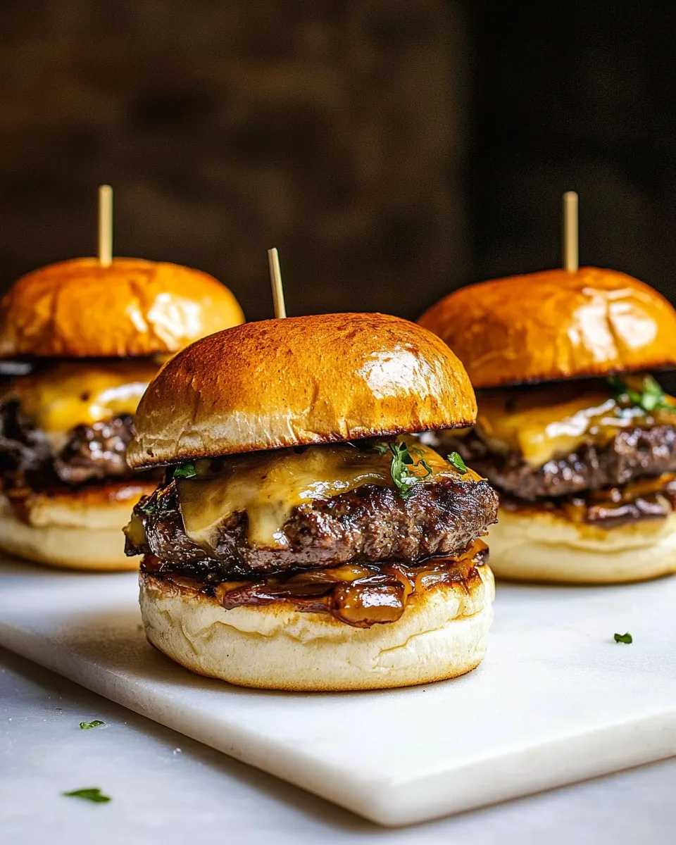 Delicious Gourmet Beef Sliders plate image