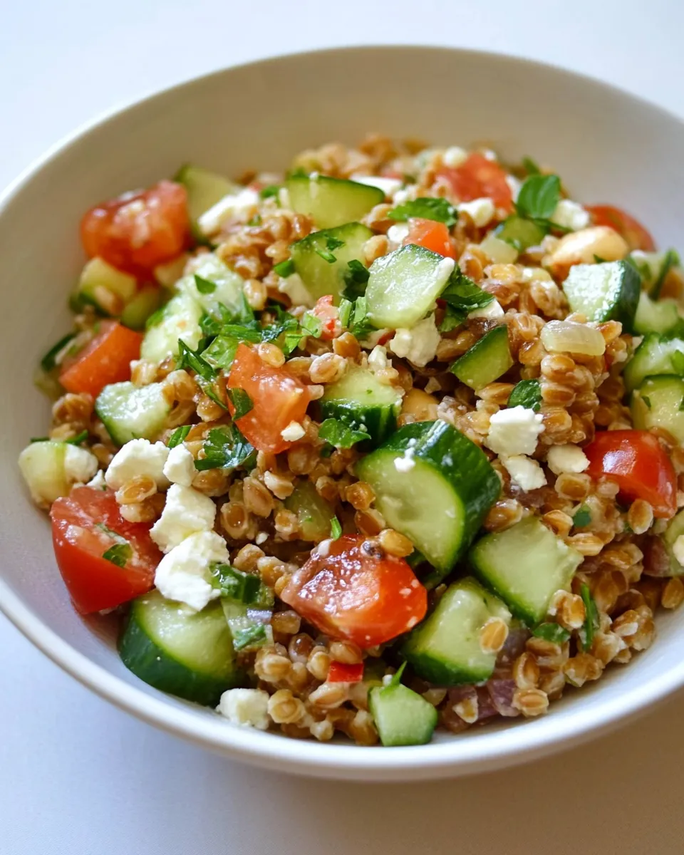 Homemade Greek Farro Salad photo