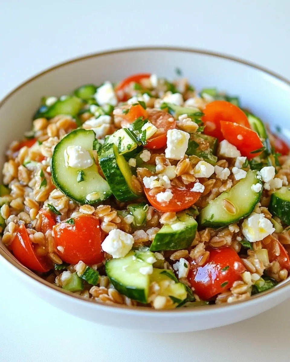 Easy Greek Farro Salad dish photo