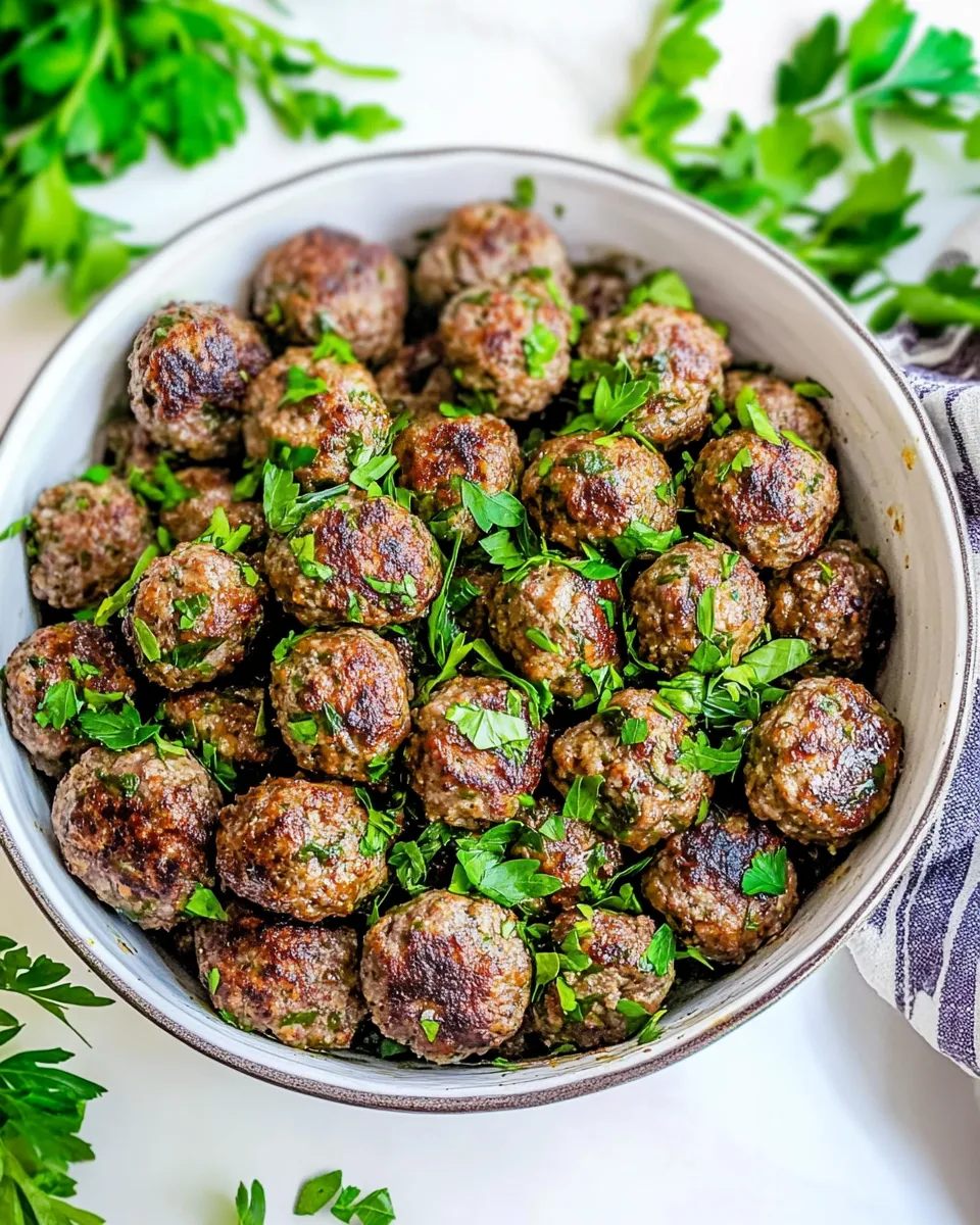 Easy Greek Meatballs food shot