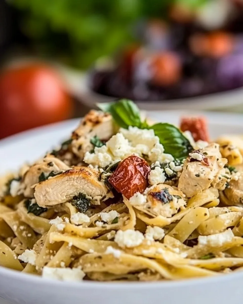 Easy Greek Pasta with Chicken food shot