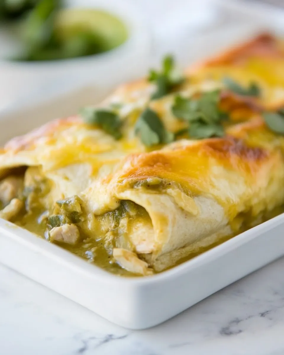 Easy Green Chicken Enchiladas Recipe shot