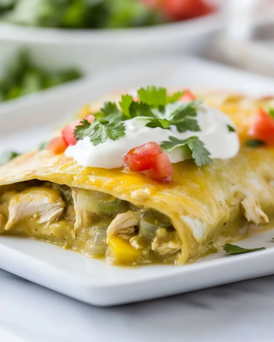 Delicious Green Chicken Enchiladas Recipe recipe image