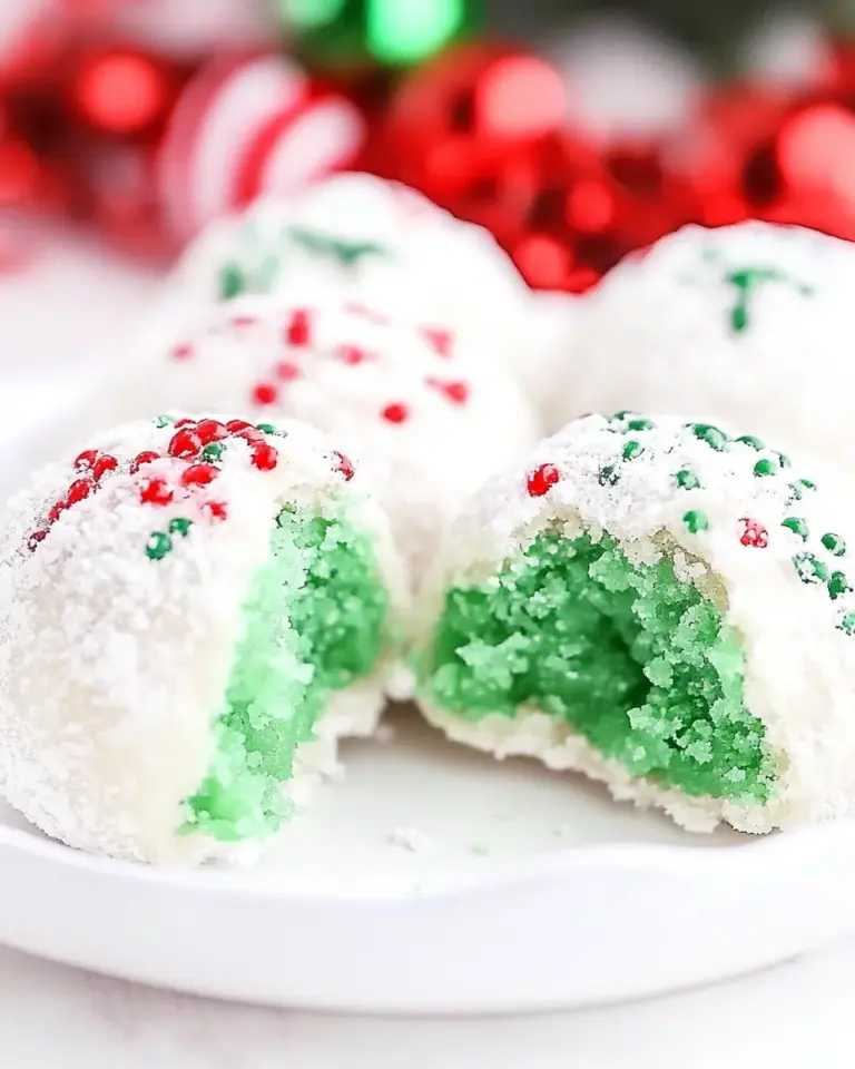 Homemade Grinch Snowball Cookies recipe photo