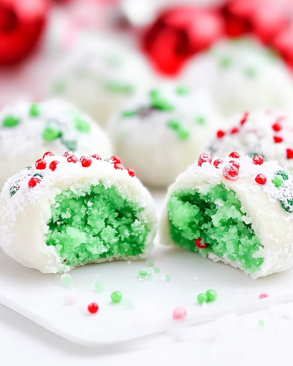 Classic Grinch Snowball Cookies dish photo