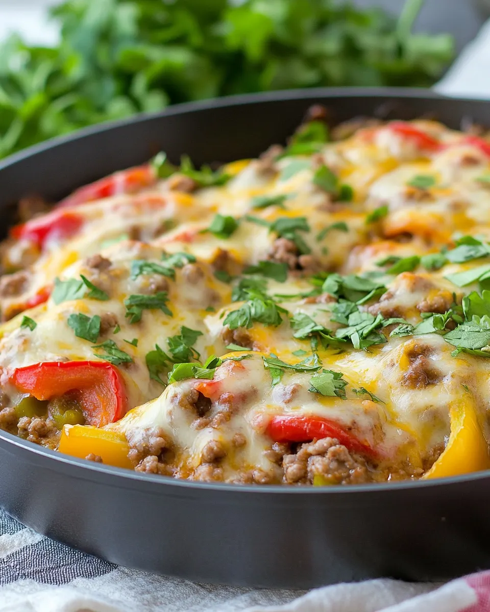 Homemade Ground Beef Stuffed Pepper Skillet photo