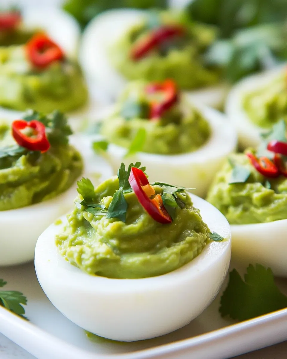 Easy Guacamole Stuffed Eggs Recipe recipe photo