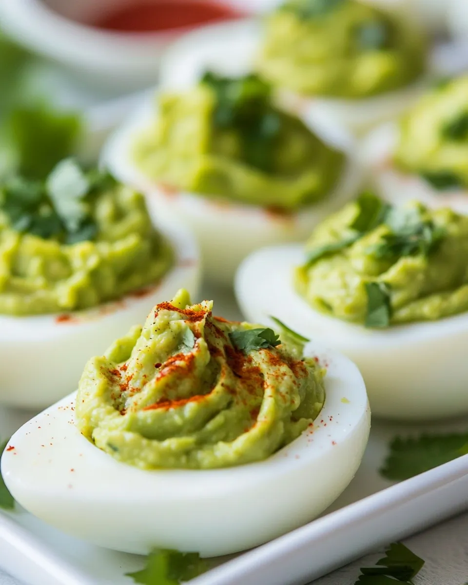 Delicious Guacamole Stuffed Eggs Recipe dish photo