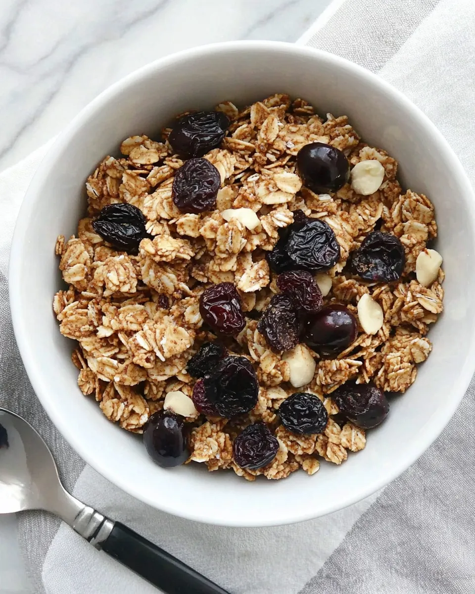 Delicious Hazelnut Granola with Dried Cherries and Dark Chocolate recipe photo