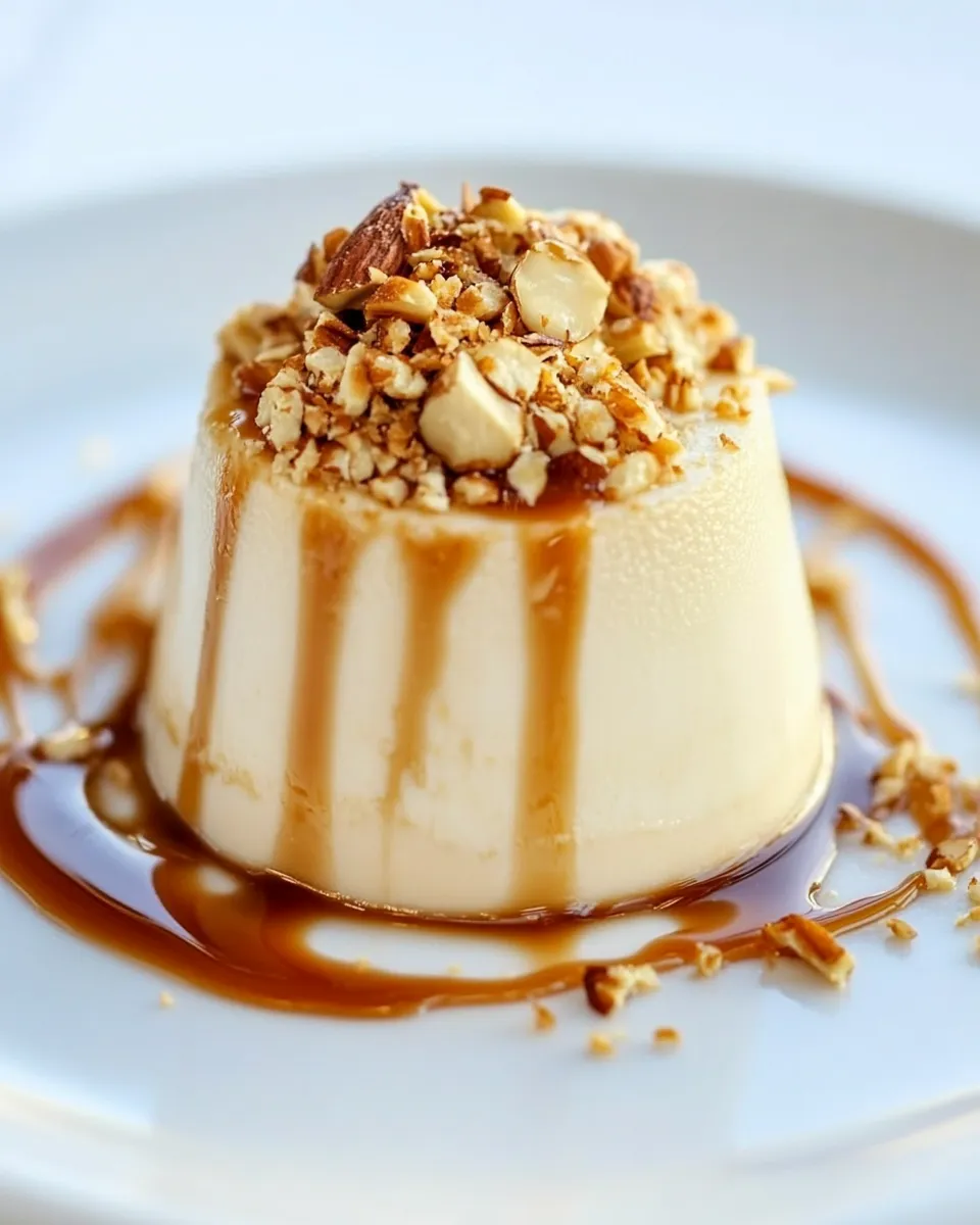 Homemade Hazelnut Panna Cotta with Caramel Sauce recipe photo