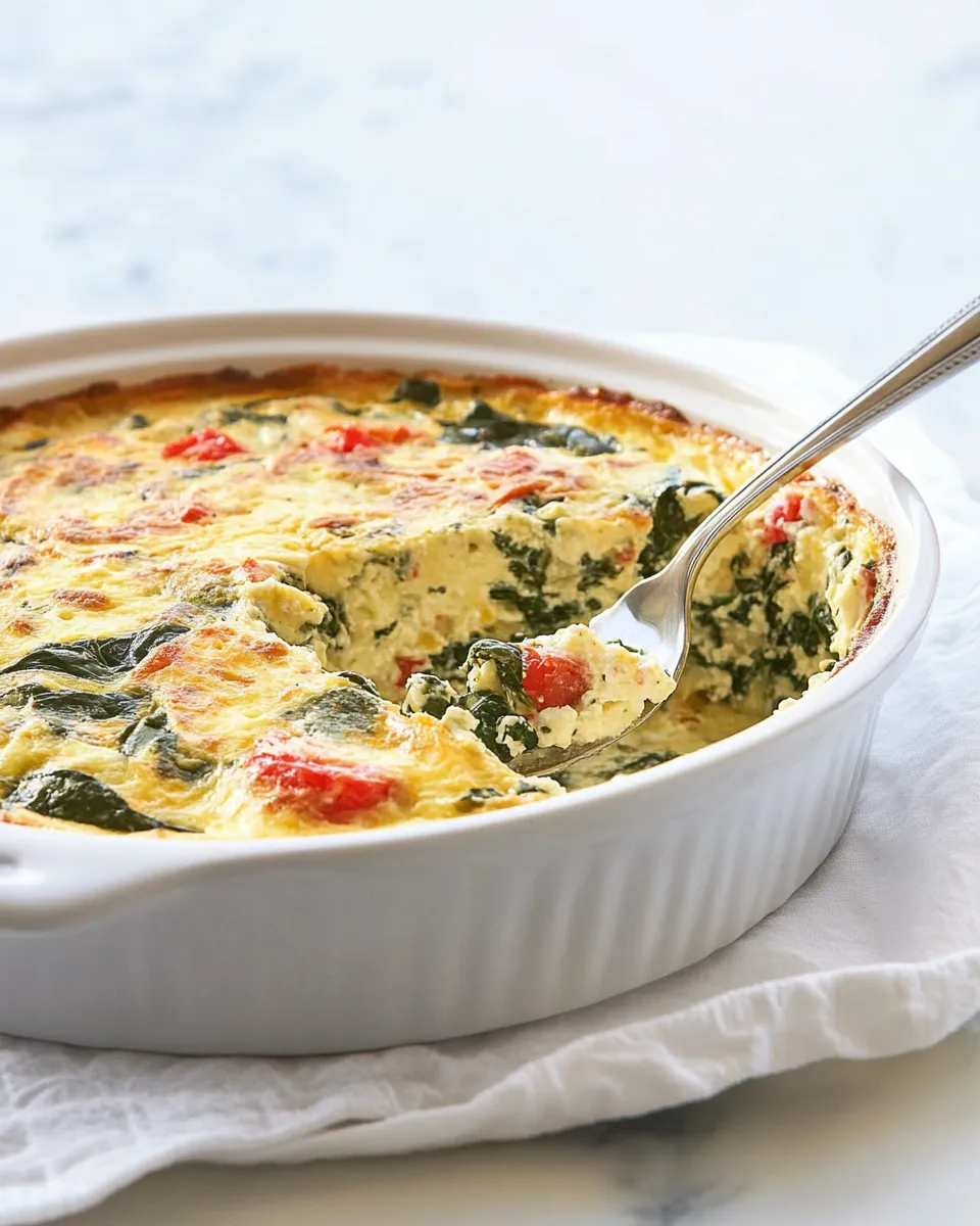 Easy Healthy Breakfast Casserole with Spinach and Feta photo