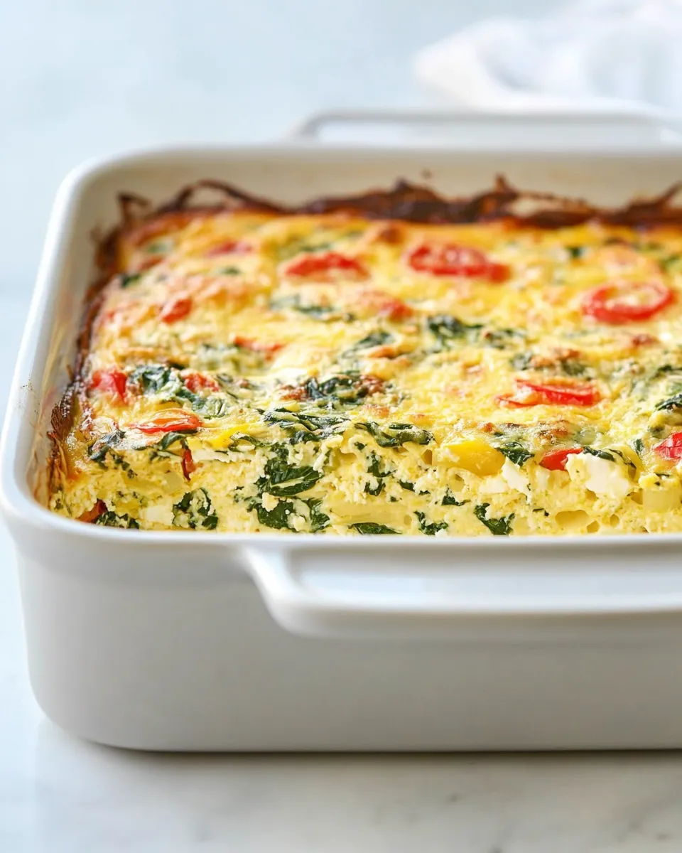 Classic Healthy Breakfast Casserole with Spinach and Feta dish photo
