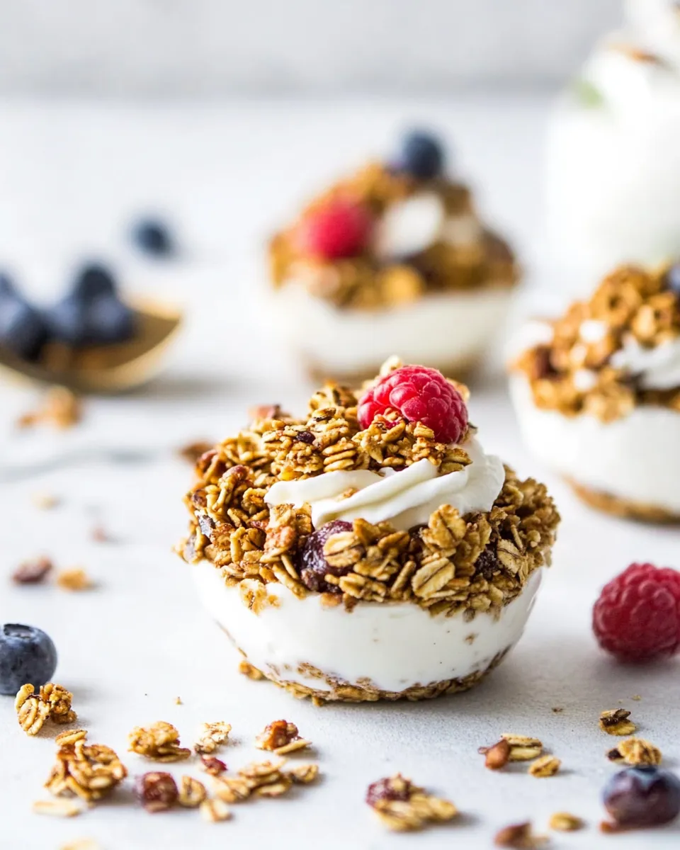 Delicious Healthy Breakfast Granola Yogurt Cups dish photo