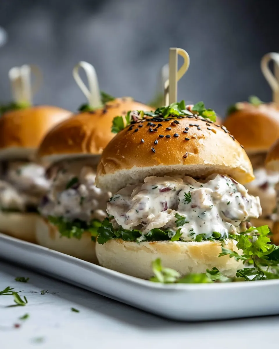 Easy Healthy Chicken Salad Sliders recipe photo