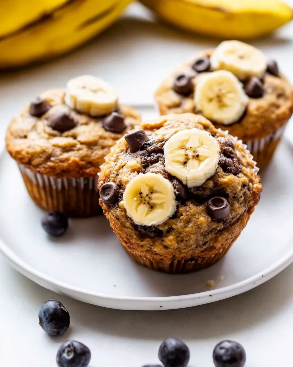 Classic Healthy Sourdough Banana Muffins food shot