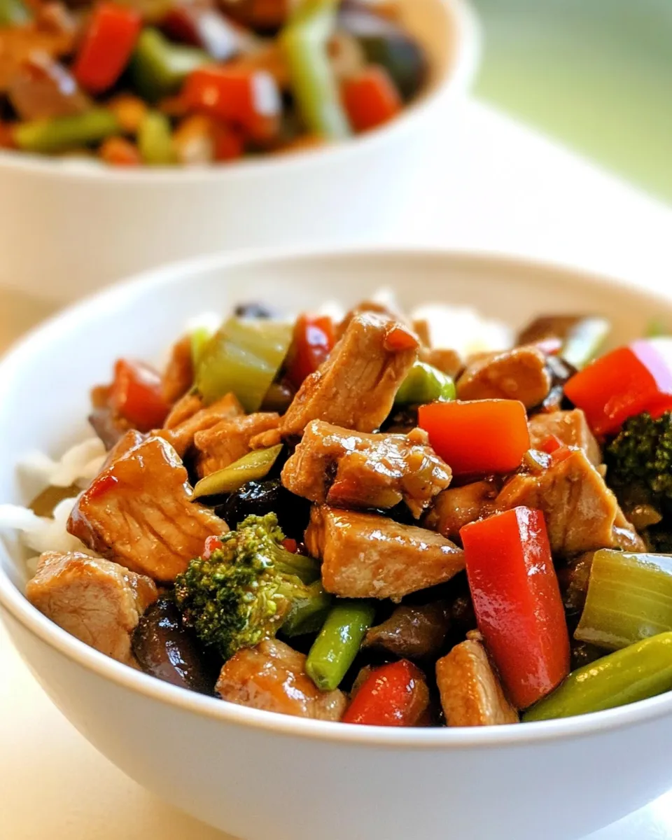 Delicious Hoisin Turkey Stir Fry Bowls food shot