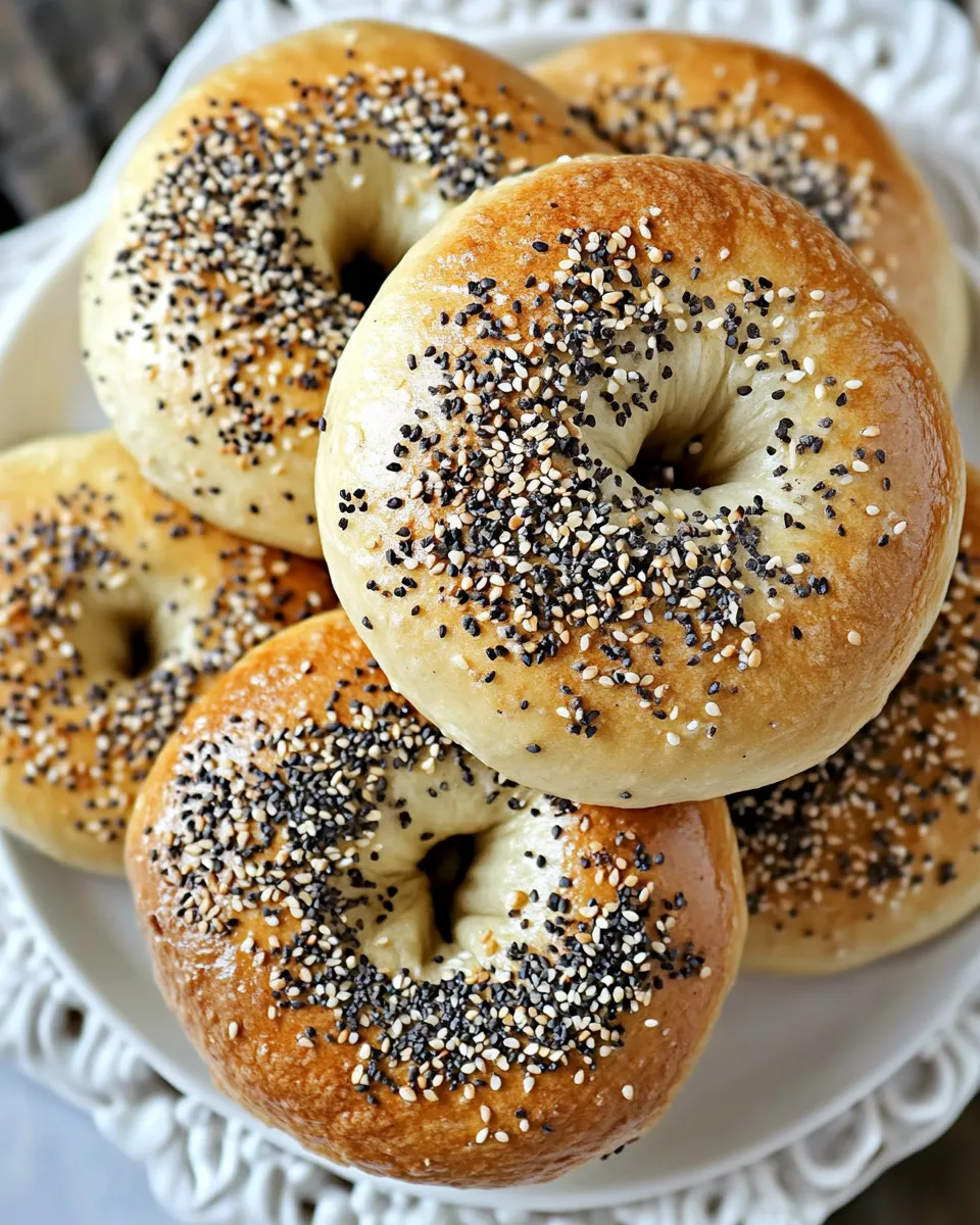 Delicious Homemade Bagels food shot