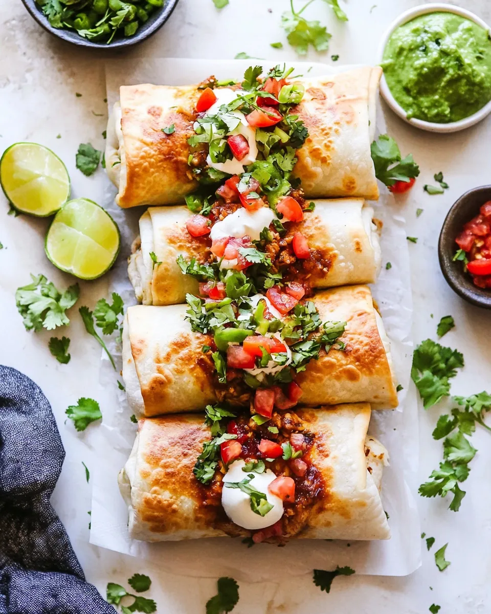 Classic Homemade Chicken Chimichangas (Baked or Pan Fried!) dish photo