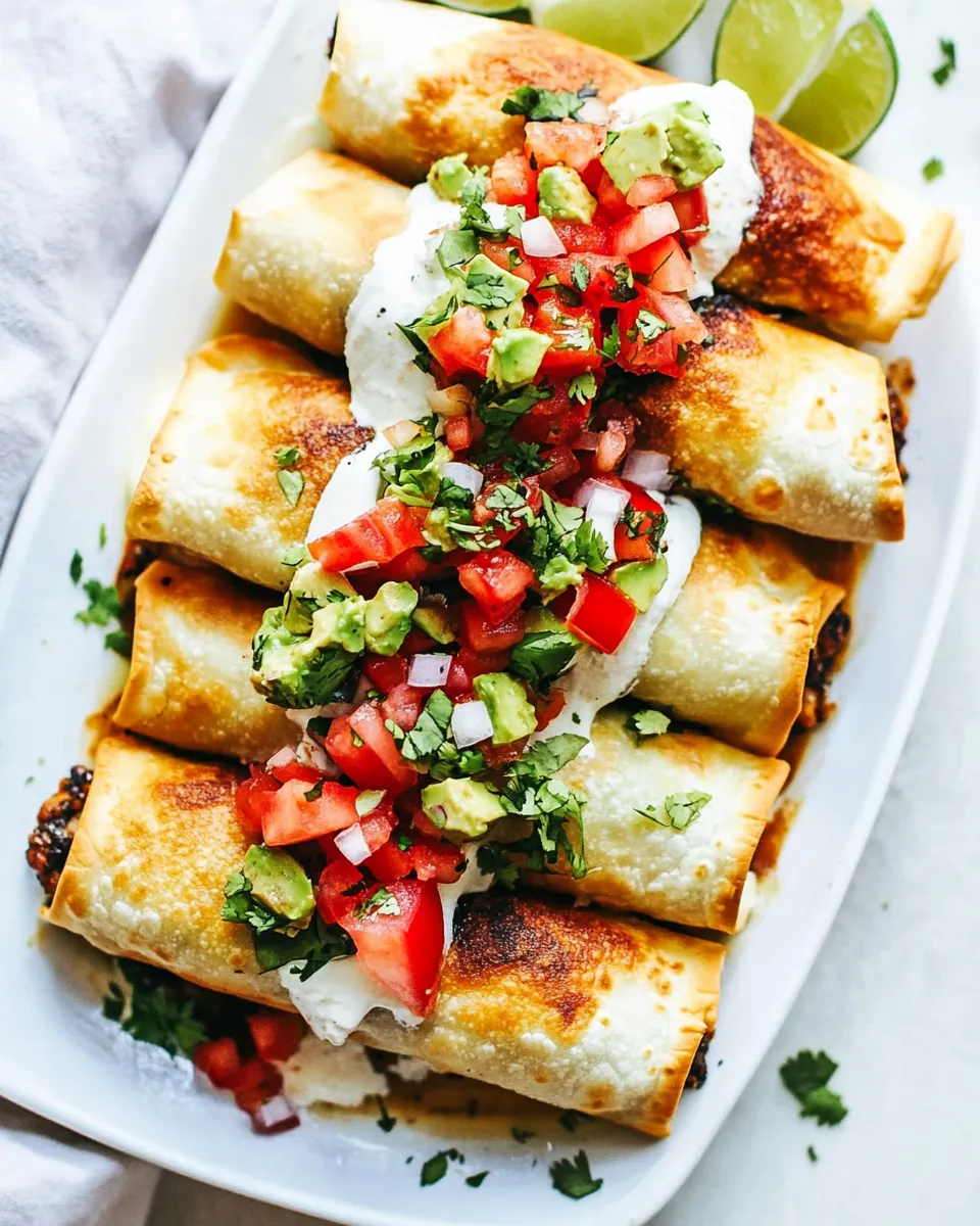 Delicious Homemade Chicken Chimichangas (Baked or Pan Fried!) food shot
