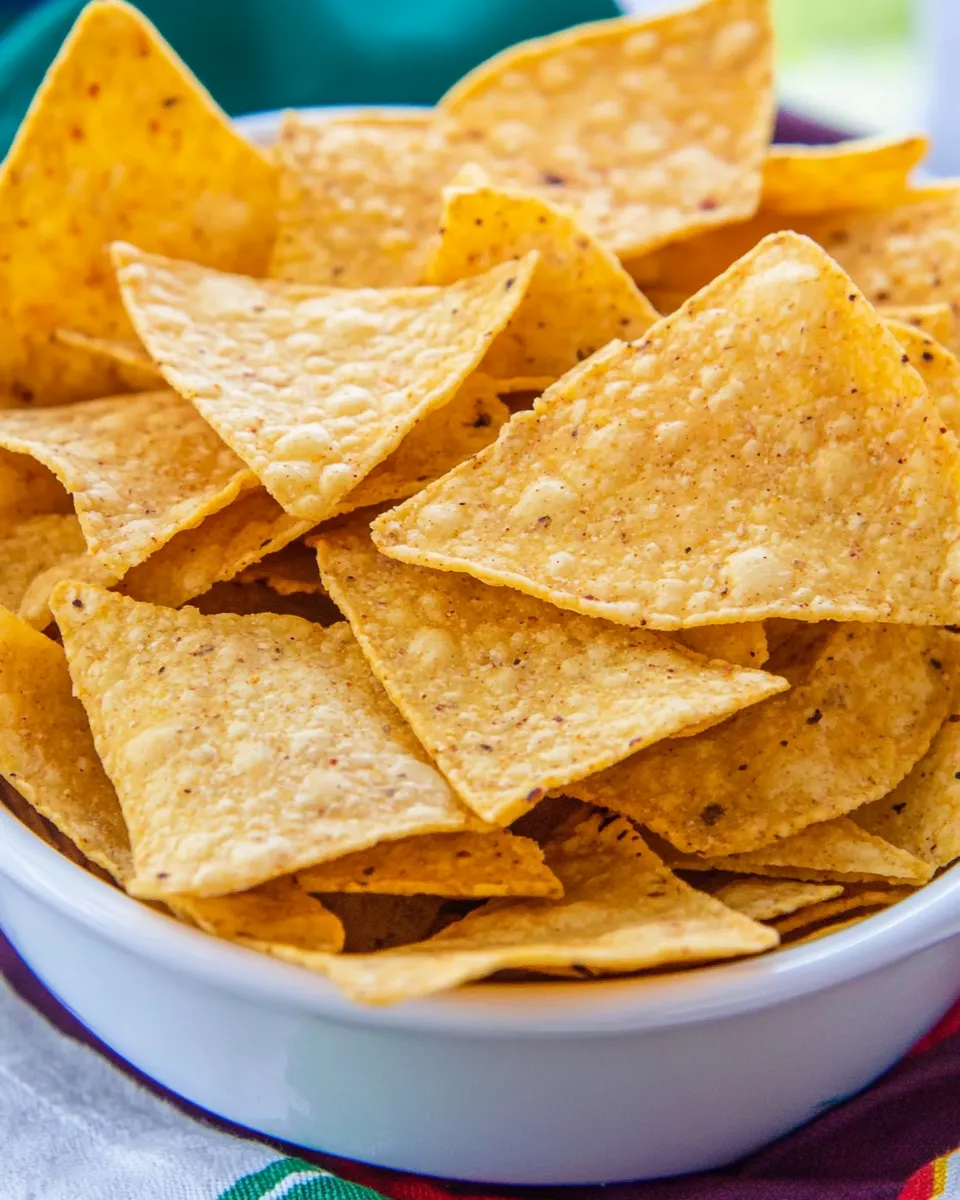 Delicious Homemade Healthy Tortilla Chips food shot