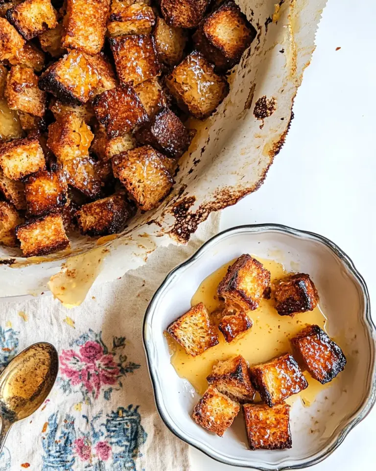 Delicious Homemade Honey Butter Sourdough Croutons photo
