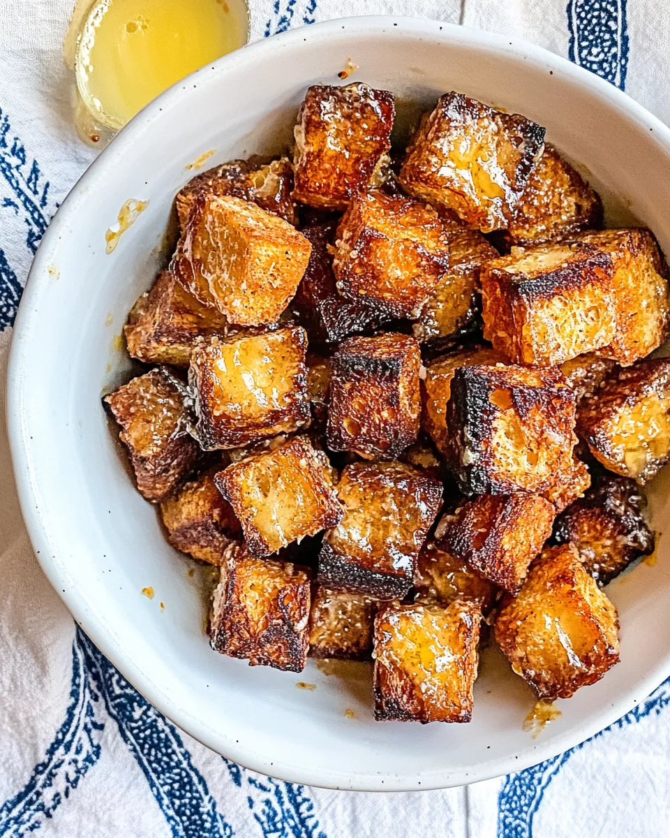 Classic Homemade Honey Butter Sourdough Croutons dish photo