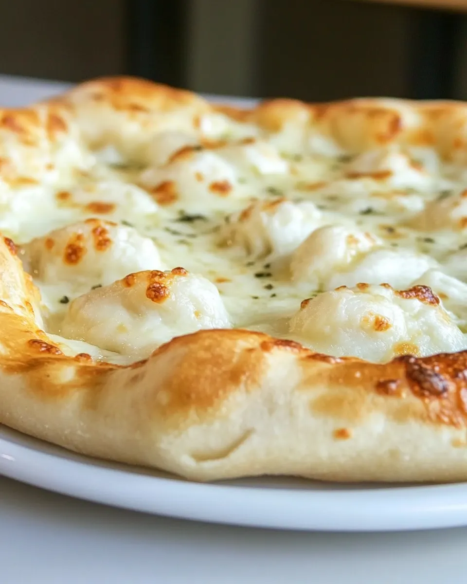 Classic Homemade Three Cheese White Pizza Recipe image