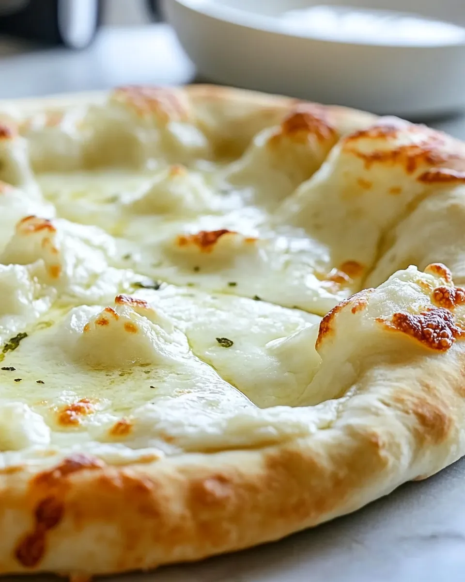 Easy Homemade Three Cheese White Pizza Recipe recipe photo