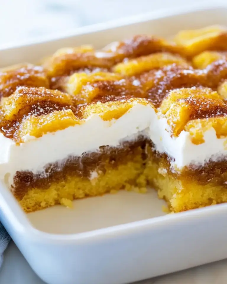 Homemade Honey Bun Poke Cake recipe photo