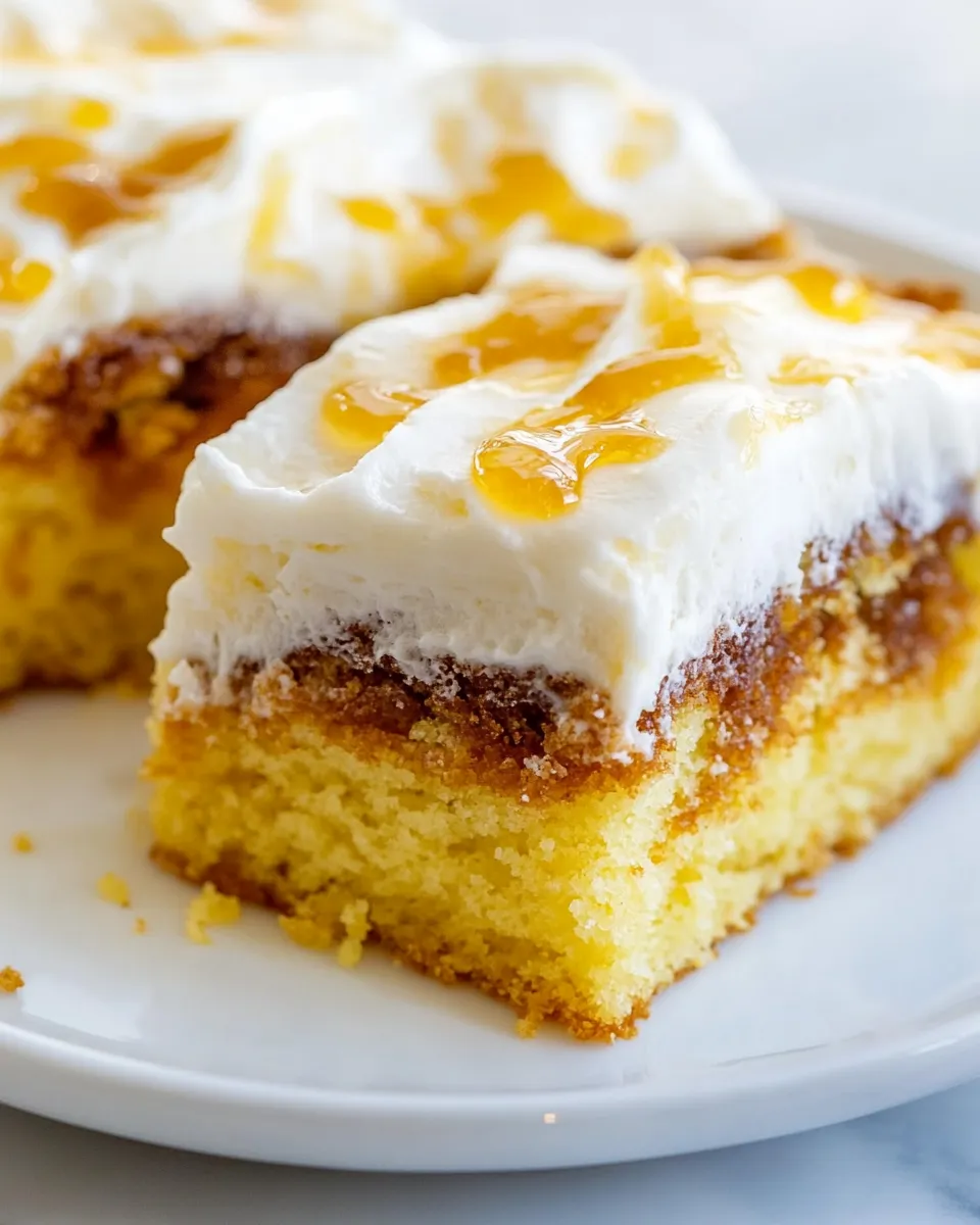 Classic Honey Bun Poke Cake dish photo