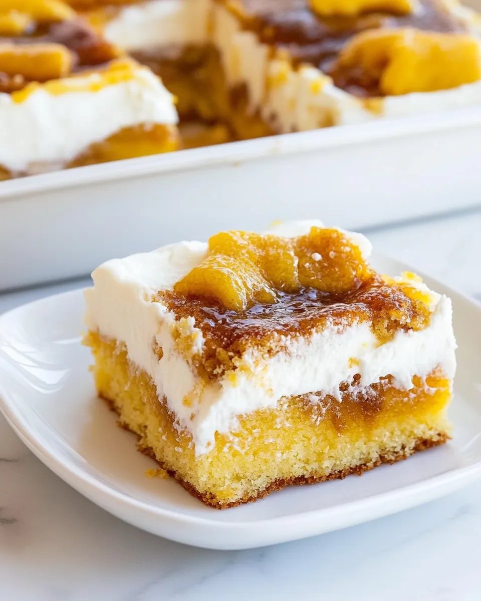 Delicious Honey Bun Poke Cake plate image
