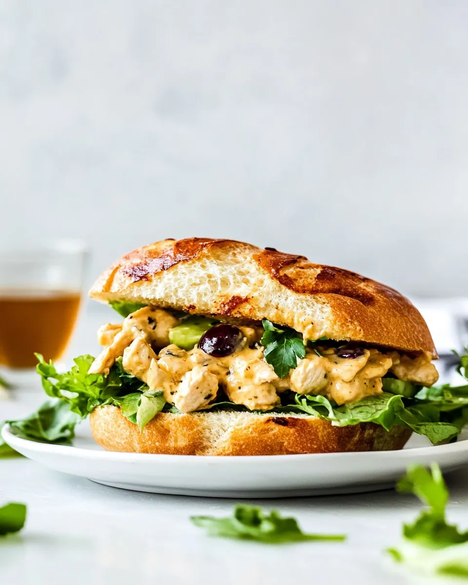 Homemade Honey Mustard Chicken Salad Sandwiches photo