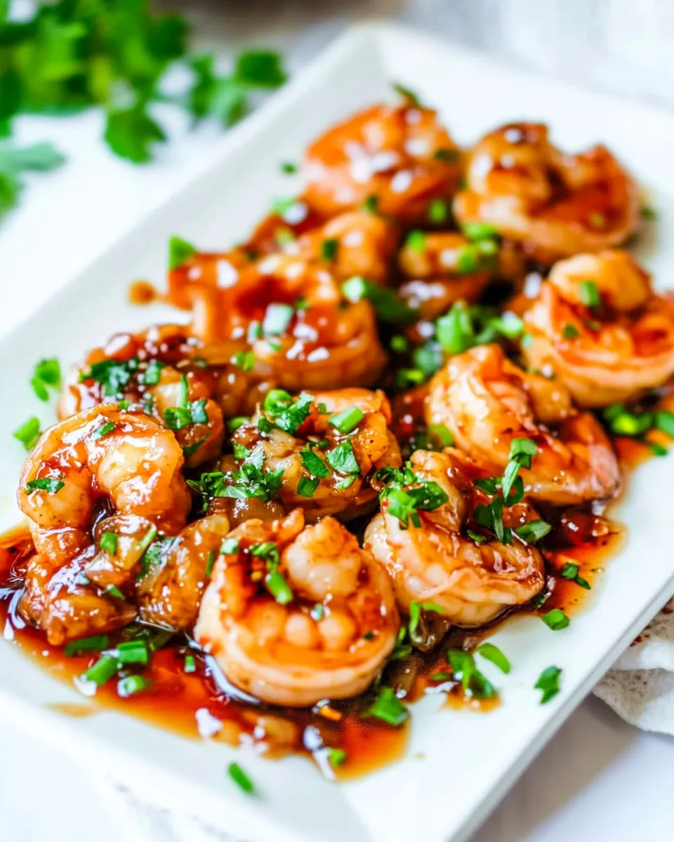 Delicious Honey Soy Shrimp food shot