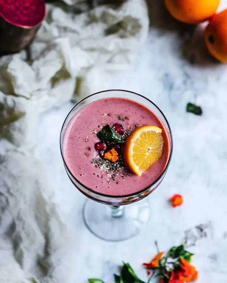 Delicious Hot Pink Beet Smoothie with Citrus recipe photo