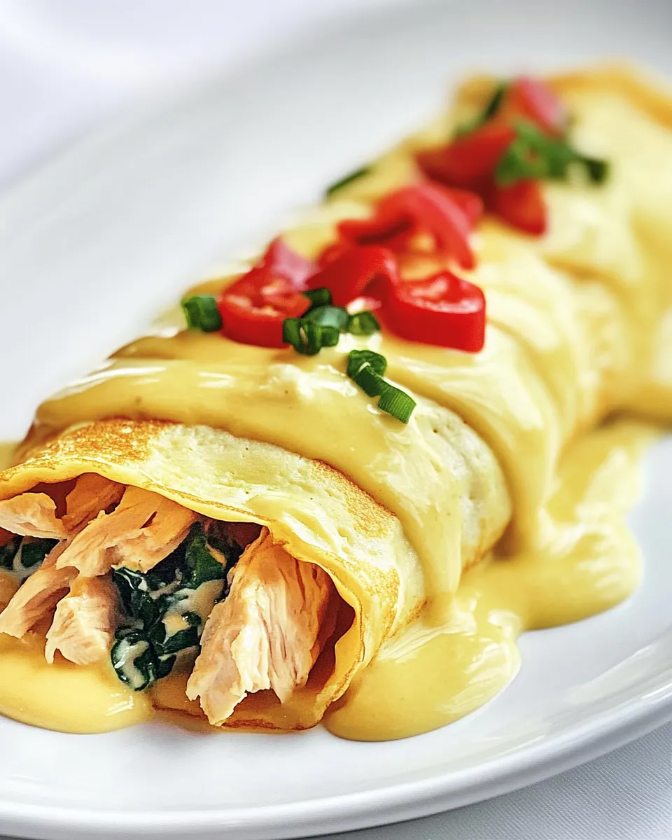 Easy IHOP Chicken Florentine Crepes food shot