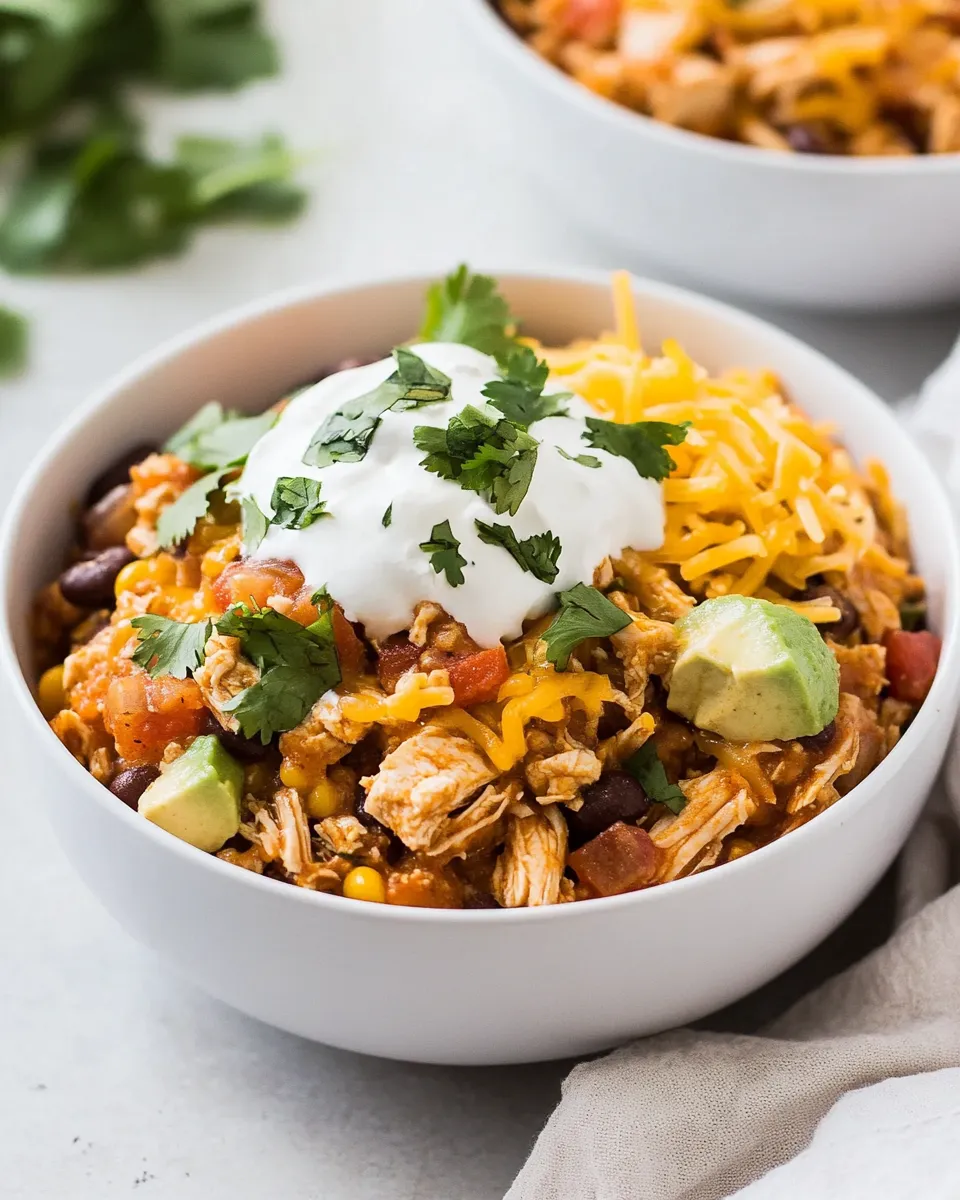 Classic Instant Pot Chicken Taco Bowls dish photo